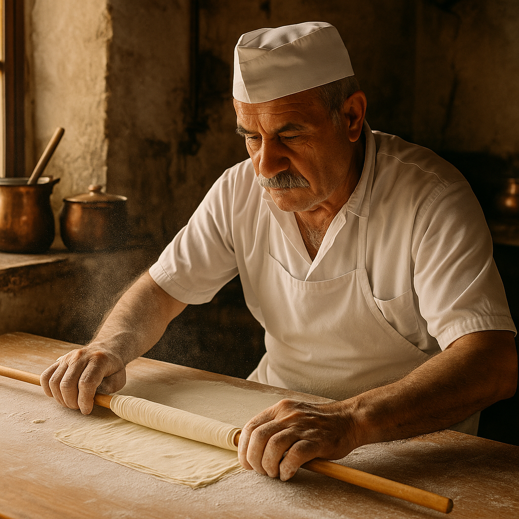 Baklava Ustasi Calisirken